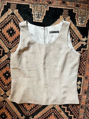 CO Neutral Stone-Coloured Sleeveless Tailored Shell Top